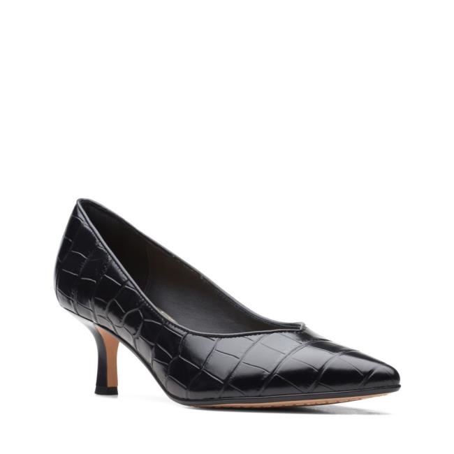Clarks Violet 55 Court Women's Heels Shoes Black | CLK761GQC